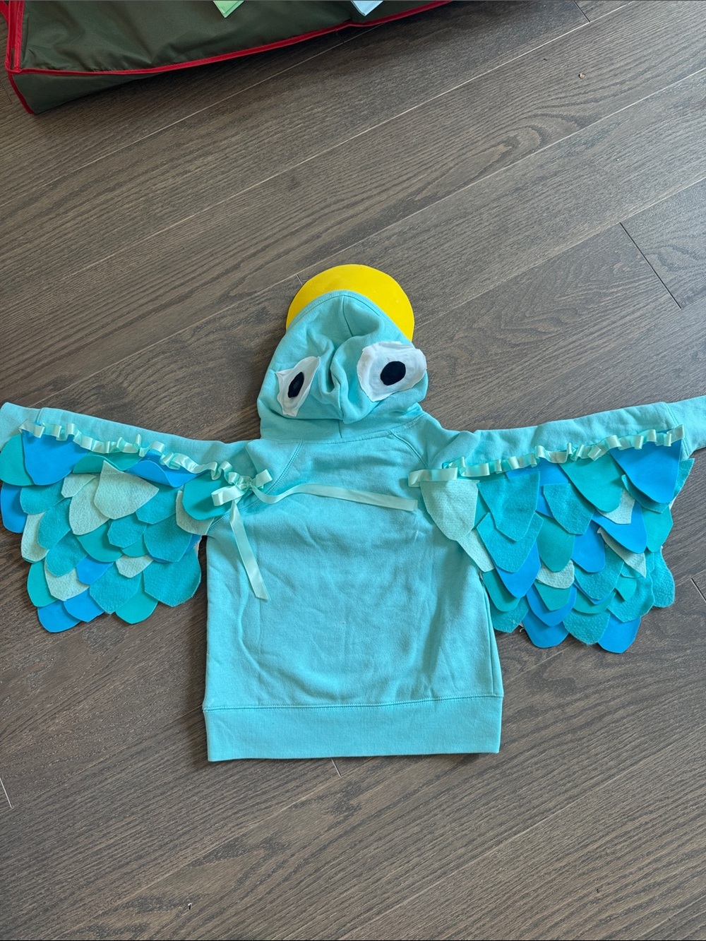 Amazon Light Blue Parrot Wing Kids Costume Hoodie with Yellow Beak